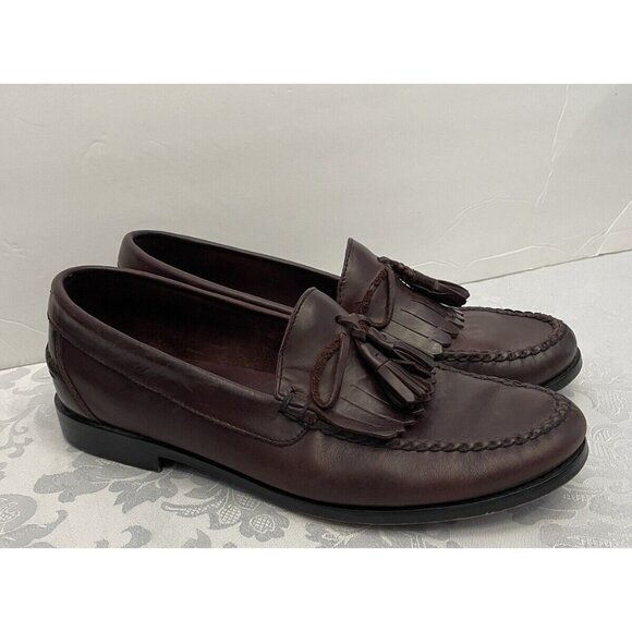 Bass G.H. Bass Burgundy Leather Tasseled Loafer Size 10M  Preppy‎ old money 90’s